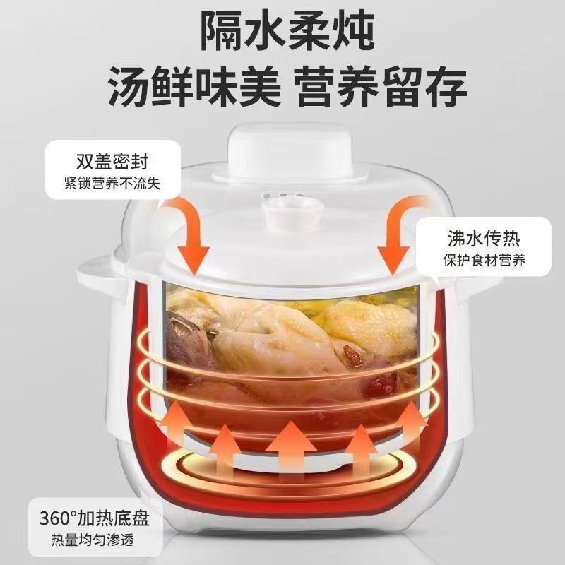 Fully Automatic Electric Stew Pot with Reservation Function, Ceramic 1-Liter Water-Separation Stew Pot for Bird's Nest, Smart Electric Stew Pot, Gift Health Pot