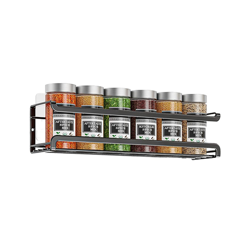 Cross-Border Punch-Free Wall-Mounted Kitchen Spice Storage Rack Cabinet Spice Rack Multi-Purpose Spice Bottle Rack Spice Rack