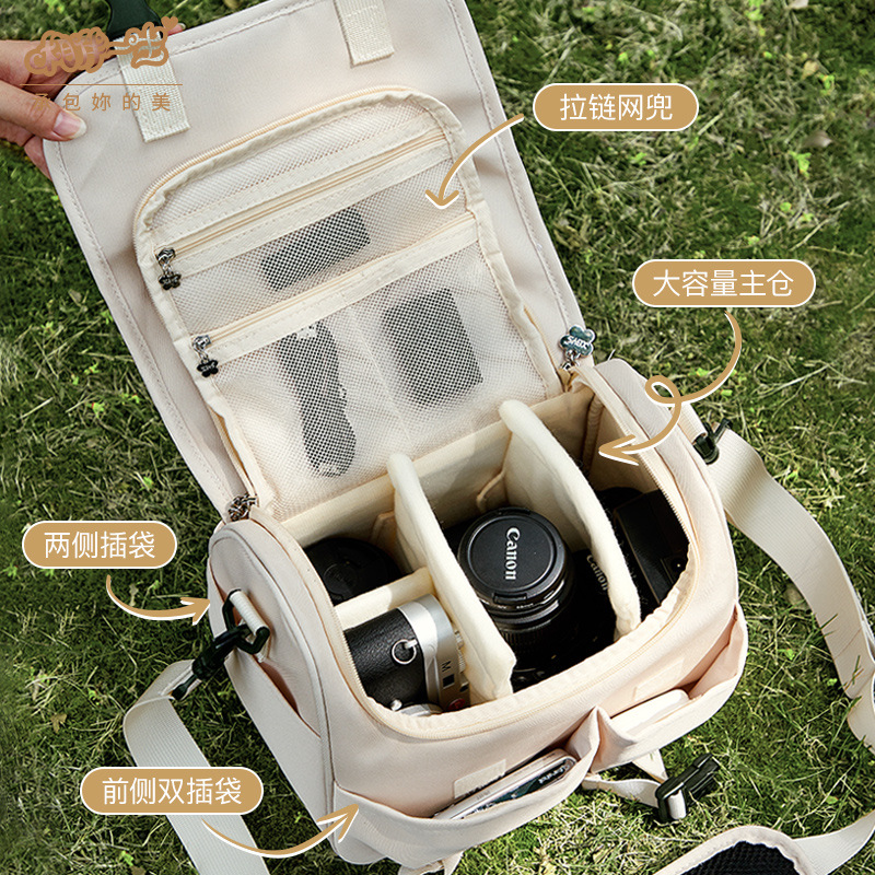 A Lifetime Convenient Shoulder Digital Camera Bag SLR Photography Storage Bag for Canon Sony Fuji