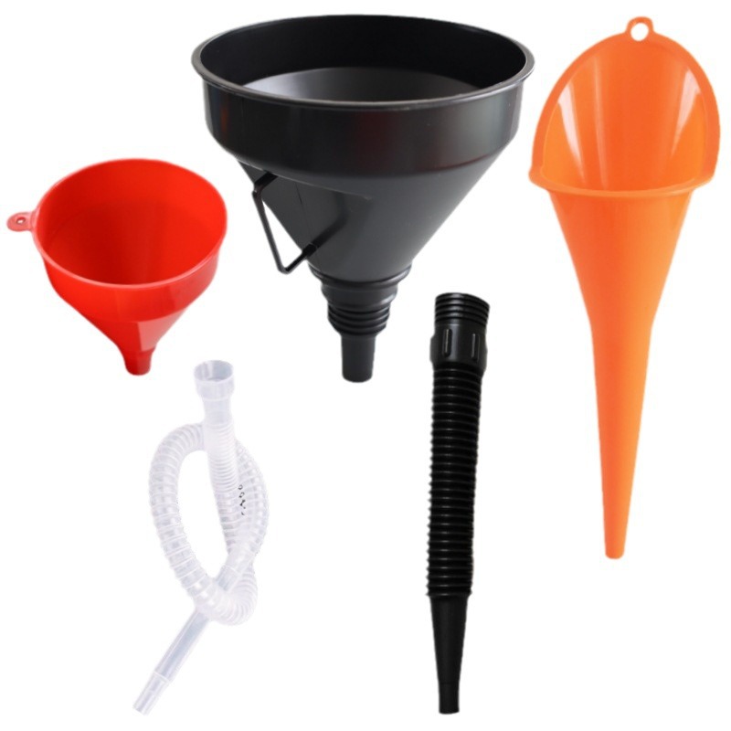 Multi-Caliber Refueling Funnel with Filter Telescopic Tube for Automobiles and Motorcycles Plus Oil and Gasoline Plastic Long Mouth Funnel