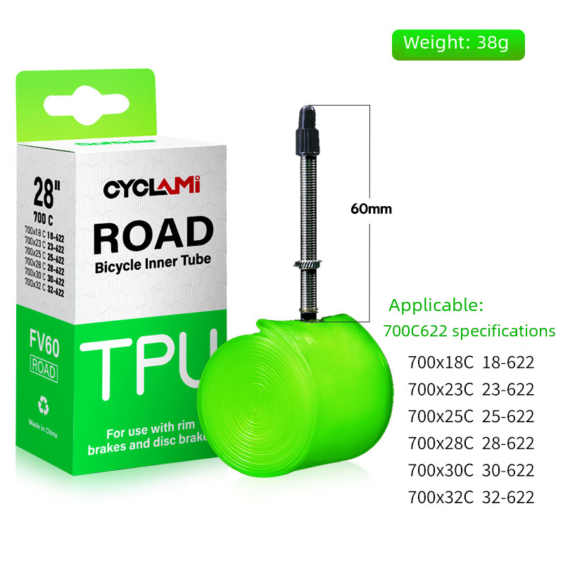 Cyclami Bicycle Ultra-Light Inner Tube French Valve Tire for Road, Mountain, and Bmx Bikes Tpu Inner Tube Cross-Border