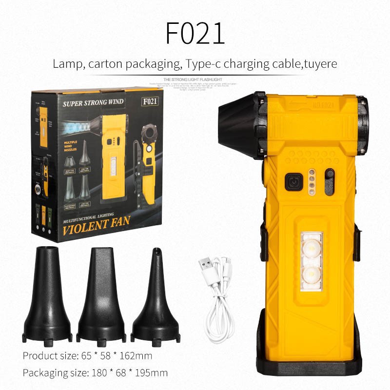 Cross-Border New Car-Mounted Turbo Fan Outdoor Handheld Fan Camping USB Brushless Motor Mini Violent Fan