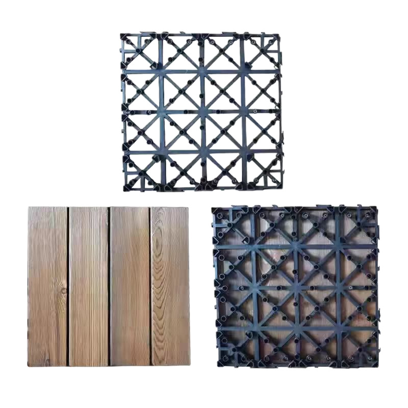 New Carbonized Wood Flooring Outdoor Balcony Terrace Outdoor Courtyard Outdoor Solid Wood Flooring Balcony Renovation Outdoor