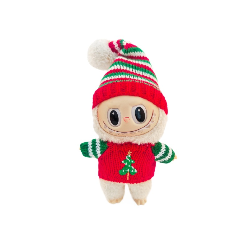 10cm Doll Clothes 15cm Cotton Doll First and Second Generation Plush Deer Snowman Sweater Scarf Christmas Outfit