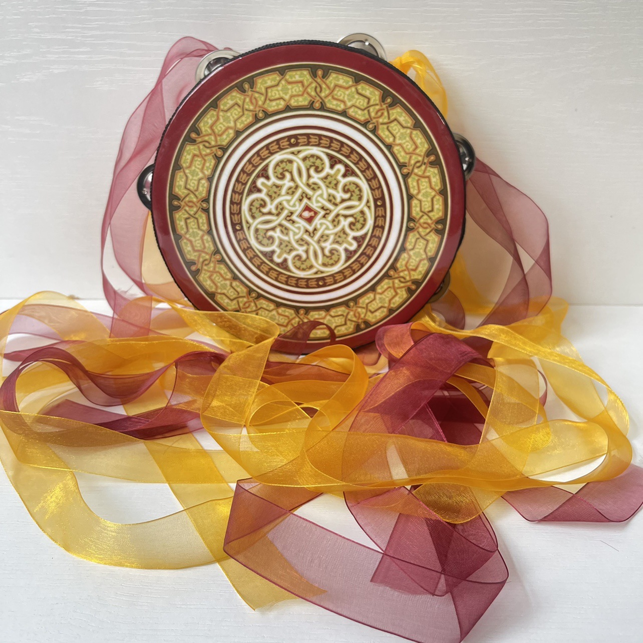 Dunhuang Feitian Tambourine Xinjiang Uyghur Tambourine Han Dynasty Handheld Photo Ribbon Drum Dance Instrument Tang Drum