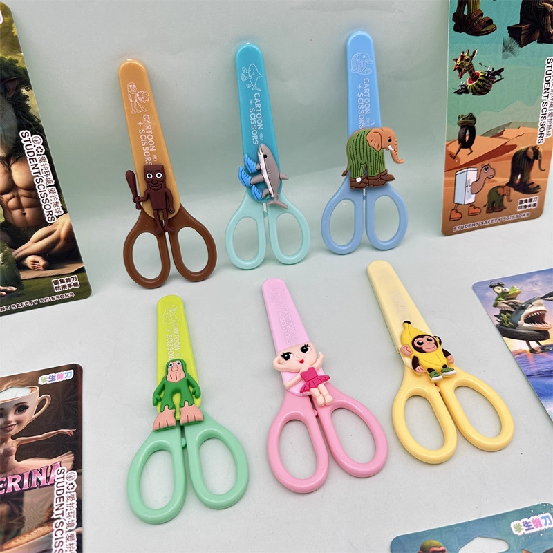 Популярные за границей мультяшные ножницы для детей Shanhaijing, безопасные ножницы из нержавеющей стали, милые ручные DIY, оптовая продажа