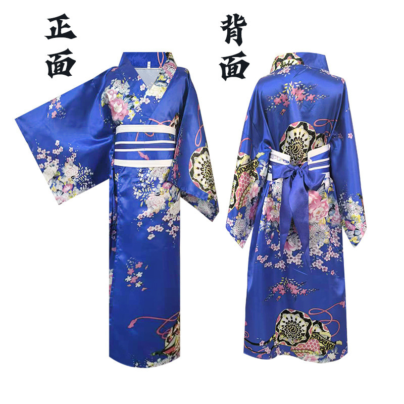 Cross-Border Cosplay Kidsren's Japanese Kimono Traditional Clothing Printed Yukata Nightgown Anime Performance Photo Suit