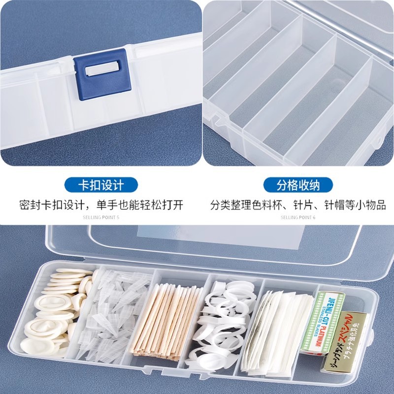 Semi-Permanent Tattoo Needle Piece Cotton Swab Ring Cup Finger Set Handmade Pen Packaging Storage Box Tattoo Tools and Supplies