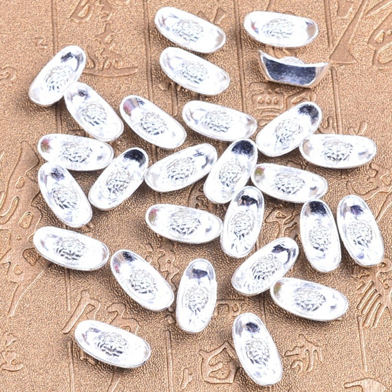 Mini Large 20mm Gold and Silver Small Ingot Home Opening Decoration Festive Wedding Photo Frame Decoration Alloy Ornaments