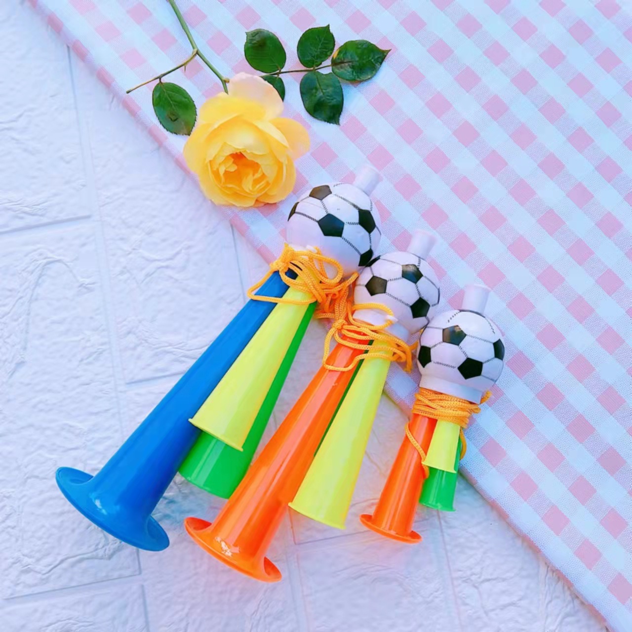 Football Horn three-tone cheer horn plastic toy sports cheerleading children's toy factory wholesale