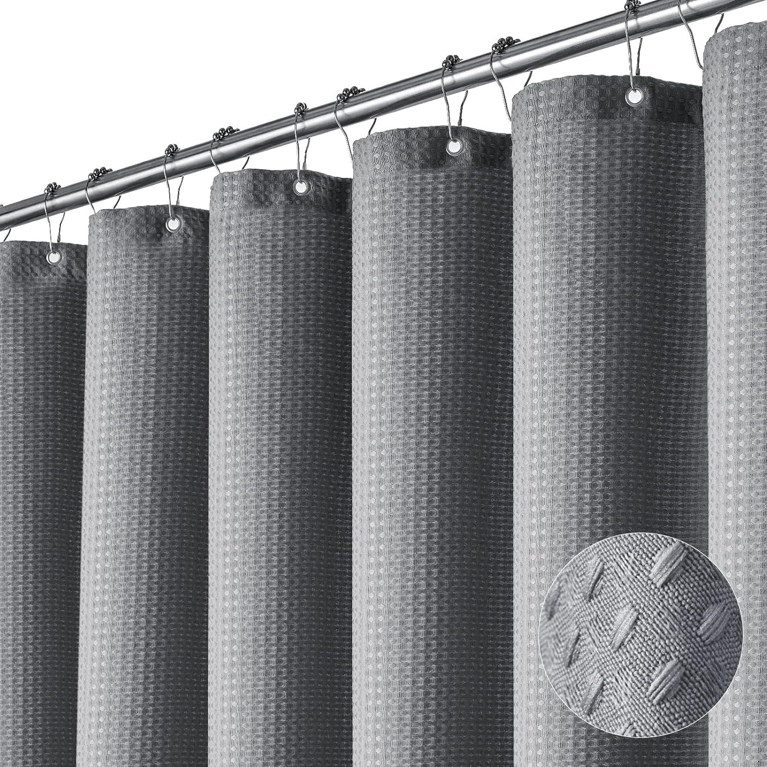 Cross-border hot-selling waffle waterproof shower curtain bathroom curtain Shower curtain multi-color optional large favorably