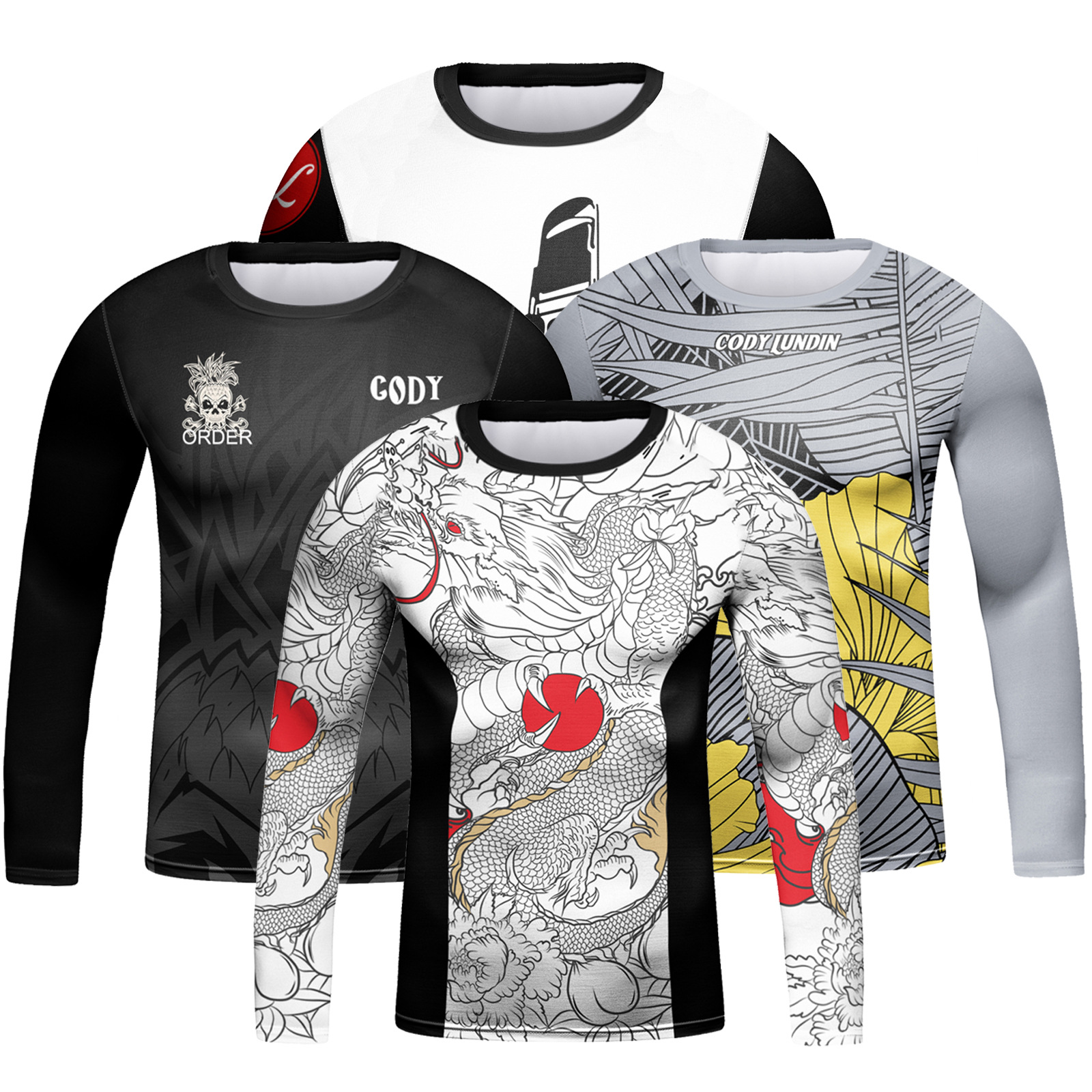 Children's Wear Men's Sports Tight-fitting Long-sleeved Autumn and Winter Sports Outdoor Running Basketball Casual Breathable High Elasticism Quick-drying Long-sleeved