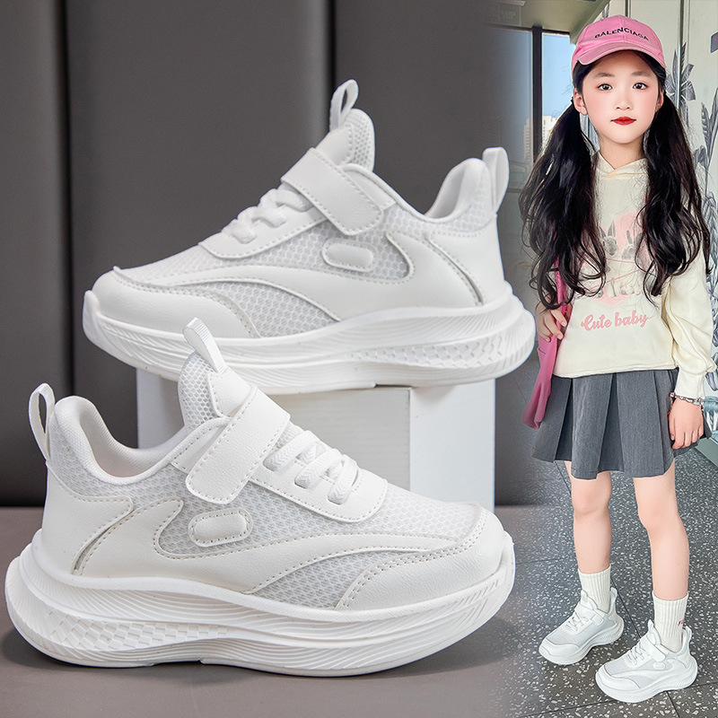 New Children's White Sneakers for Girls Aged 3-6, Breathable, 2025 Autumn and Winter Sports Shoes for Boys