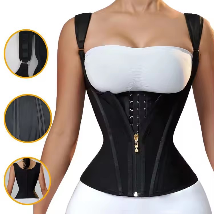 Слимминг жилет для коррекции осанки с регулируемой молнией, спортивный пояс, поддержка груди