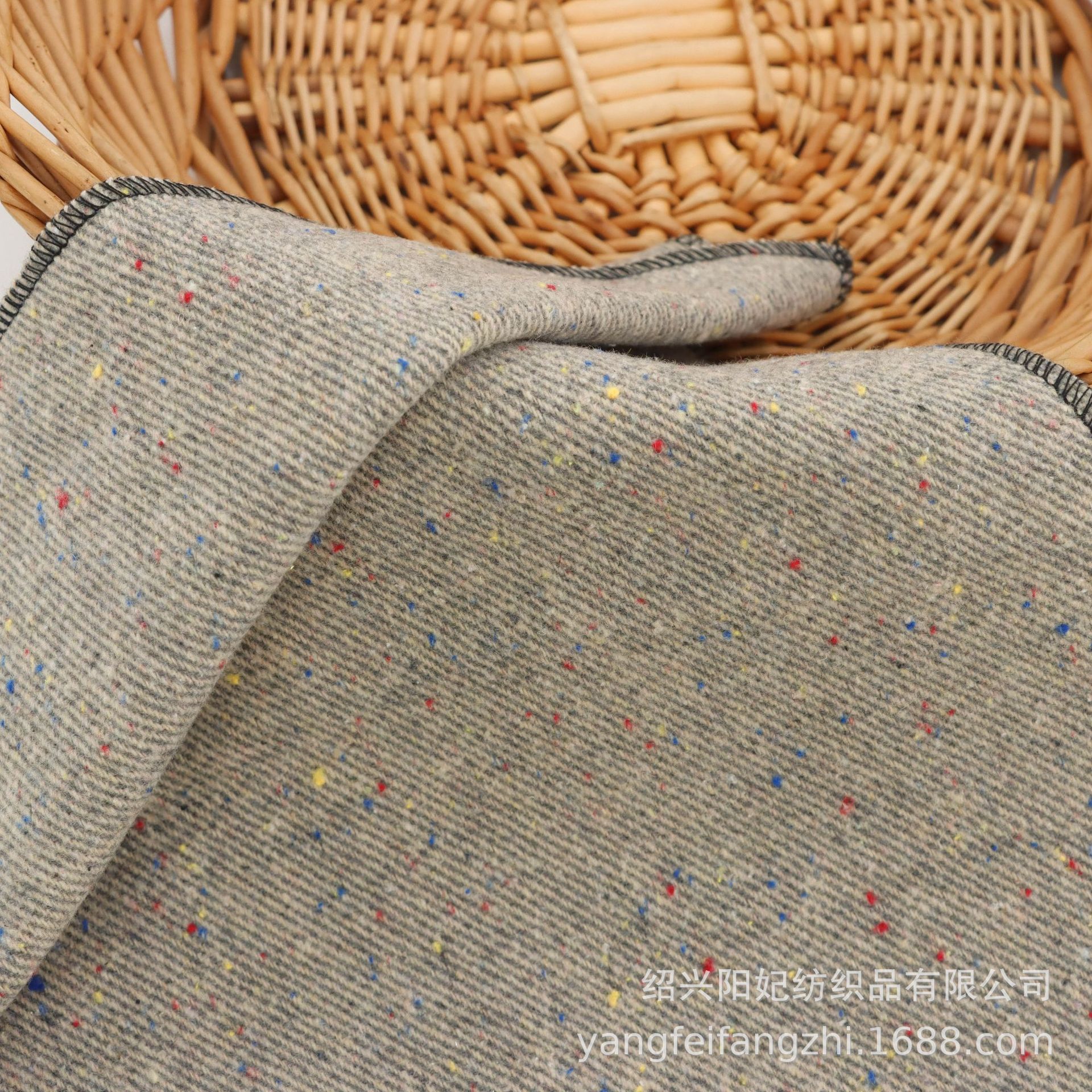 Slub color point twill yarn-dyed wool fabric autumn and winter blended coat shoes clothing suit fabric in stock wholesale