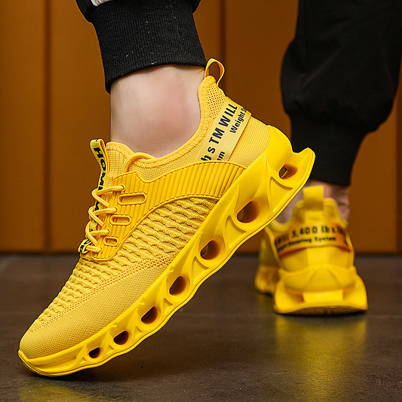 Couple Shoes Cold Adhesive Shoes Fly Woven Mesh Blade Coconut Cross-Border Running Shoes Jinjiang Travel Sports Shoes Sneakers