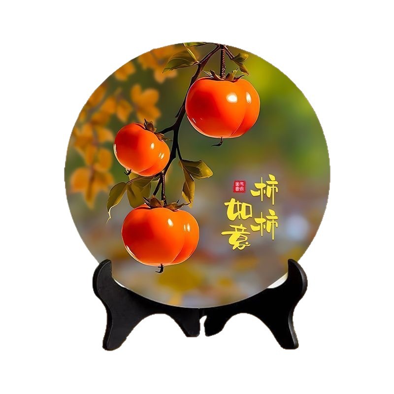 Wish Come True Persimmon Ornament Modern Decorative Painting Photo Frame Dining Room Office Desktop Decoration Display