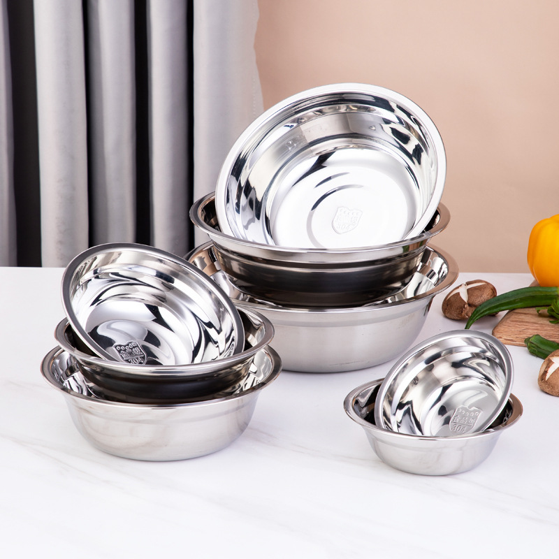 Non-magnetic stainless steel soup basin household round soup basin small Bowl soup bowl vegetable bowl rice bowl canteen seasoning basin wholesale