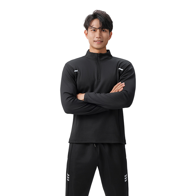 Spring and Autumn New half zipper sports long-sleeved T-shirt men's sweater shooting clothes fitness outdoor top running quick-drying clothes