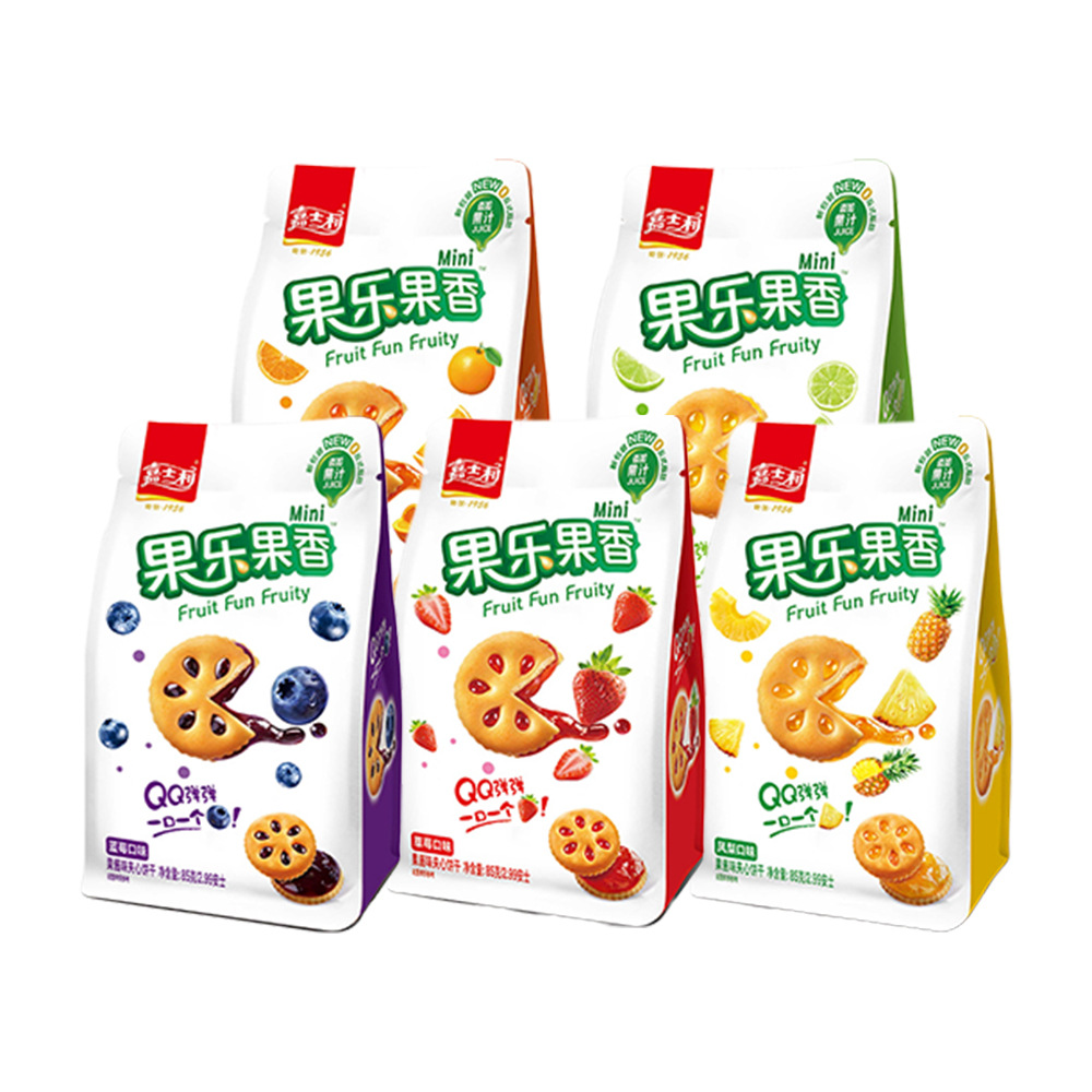 Jiashili Fruity Fruity Mini Jam Sandwich Biscuits Afternoon Tea Casual Snacks Ready Stock Supermarket Wholesale