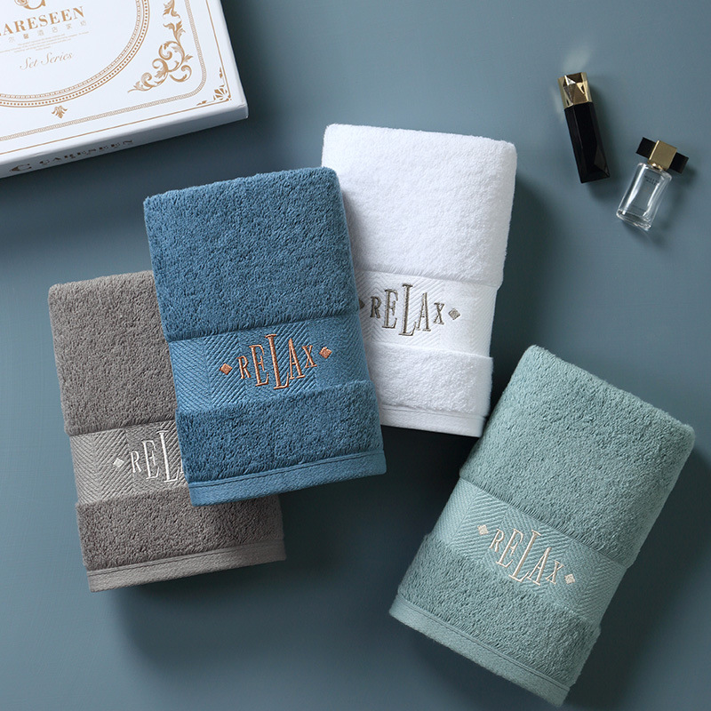 Kanxin I Hilton Towel Five-star Hotel Small Towel Square Cotton Women's Face Wash Household Three-article Gift Box