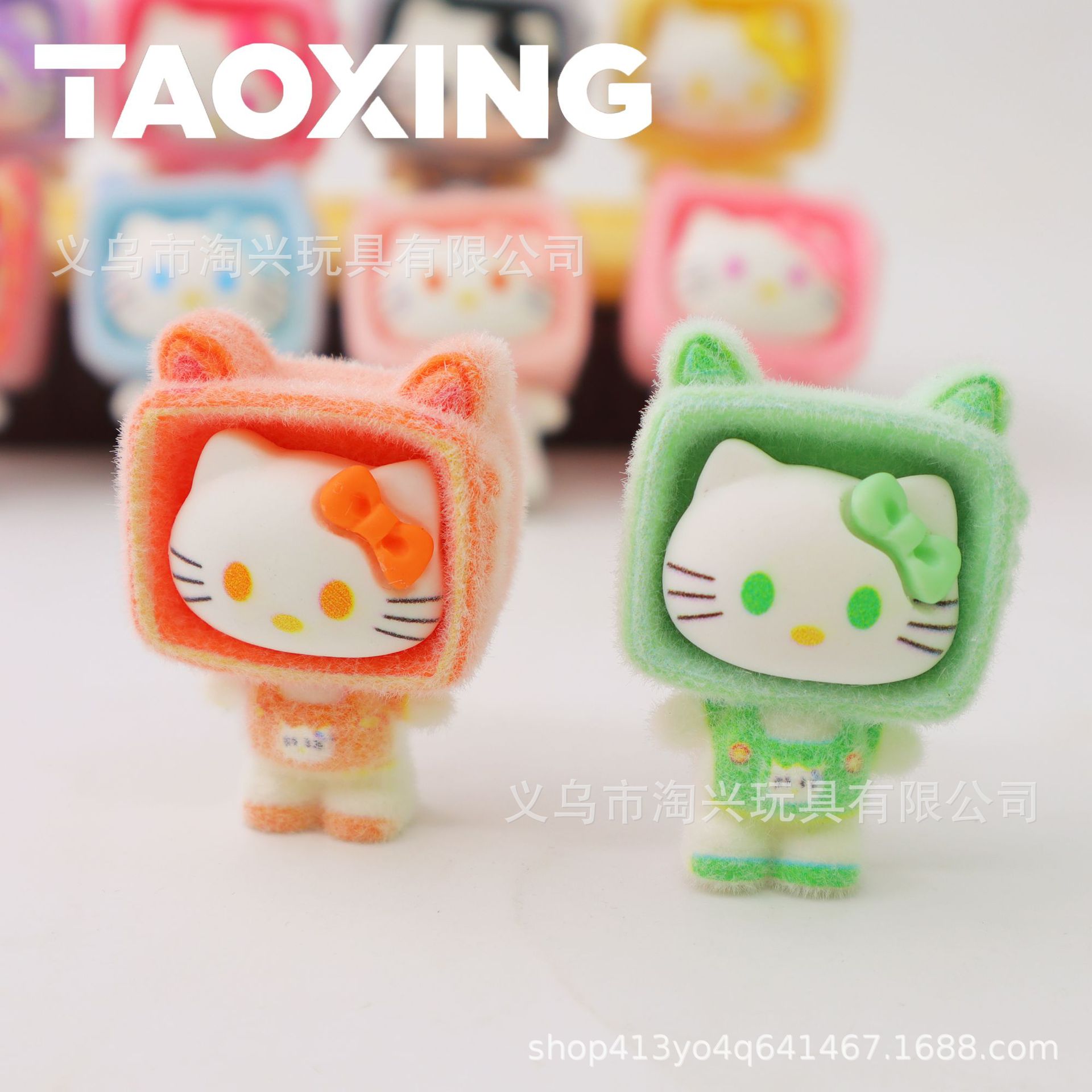 New Flocking Kt Tv Cartoon Cute Resin Office Ornaments DIY Jewelry Car Accessories Wholesale Ins Style