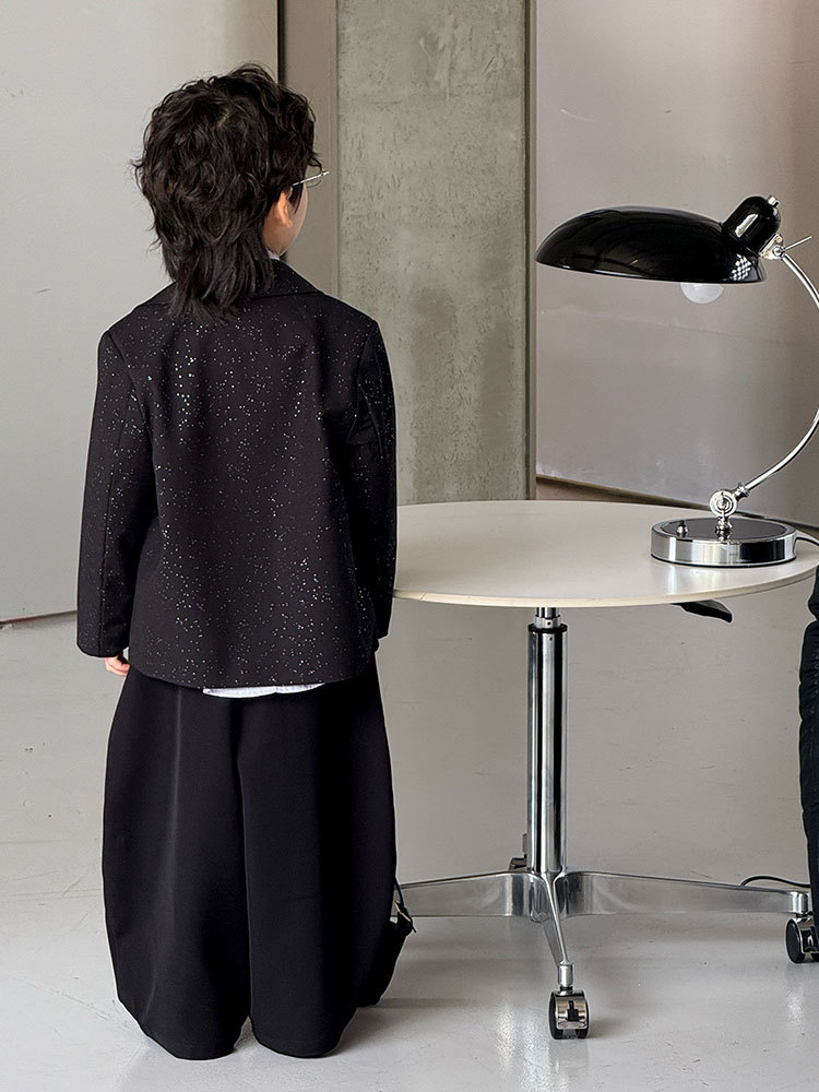 Suit Set 2025 Spring and Autumn New Style Host Runway Casual Shirt Children's Small Suit Top Trendy Drop Shipping