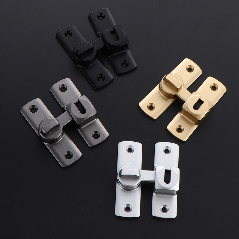 Hotel Bathroom Door and Window Thickeneded Lock Without Punching Aluminum Alloy Door Solid Easy Closing Anti-Theft Lock