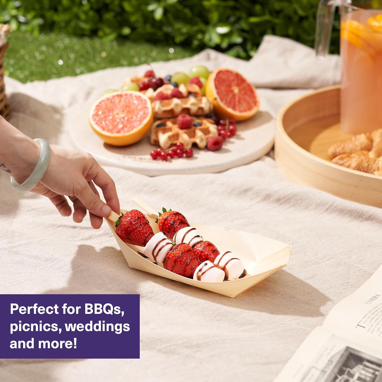 Customized Food-Grade Disposable Wooden Boat Veneer Boats Japanese-Style Takoyaki Sushi Box Eco-Friendly Tableware