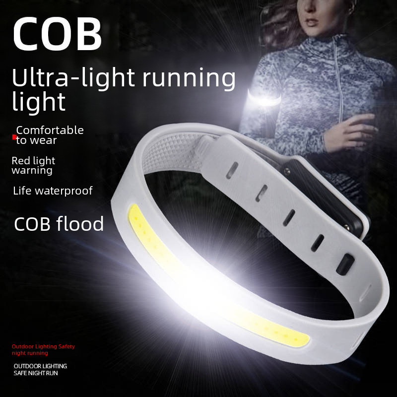 New Silicone running light outdoor sports warning light COB luminous bracelet USB charging arm band wrist strap light