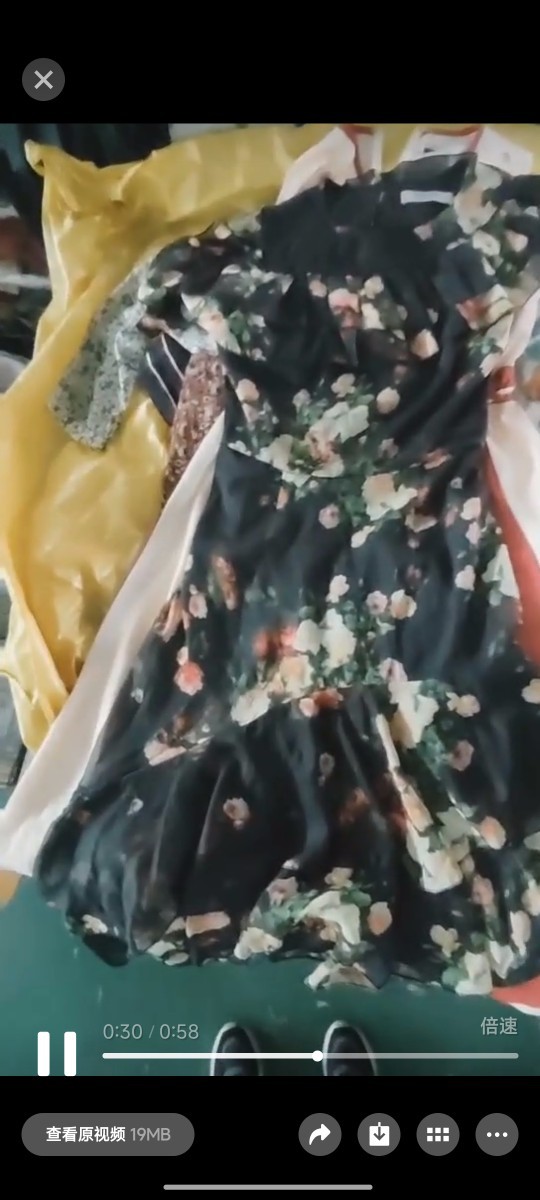 Second-Hand Clothes from Africa Cross-Border Goods Live Broadcast Silk Dress Chiffon Silk Silk Dress Used