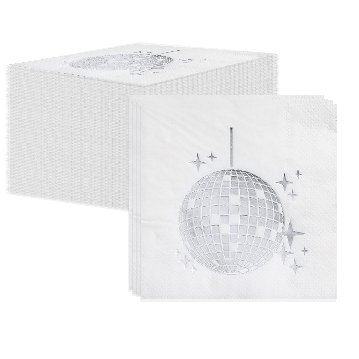 Cross-border New Color Disco Birthday Arrangement Disco Party Party Disposable Paper Towel Colorful Napkin