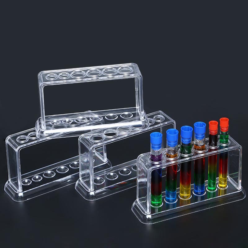 6-Hole Plastic Test Tube Rack, Kidsren's Chemistry Experiment Accessories, Scientific Experiment Auxiliary Equipment, Assembleable Test Tube Rack