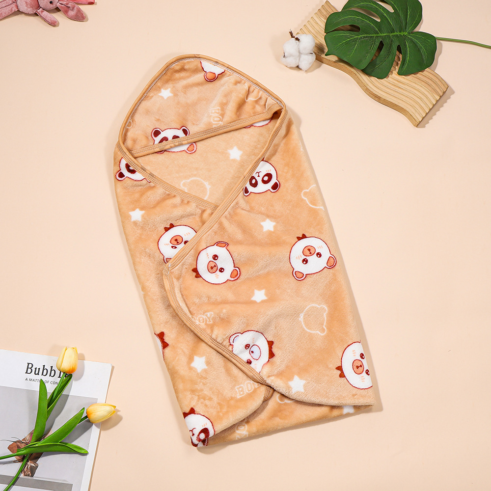 Милое фланелевое детское одеяло с принтом, подходит для всех сезонов, анти-ударное одеяло для новорожденных оптом