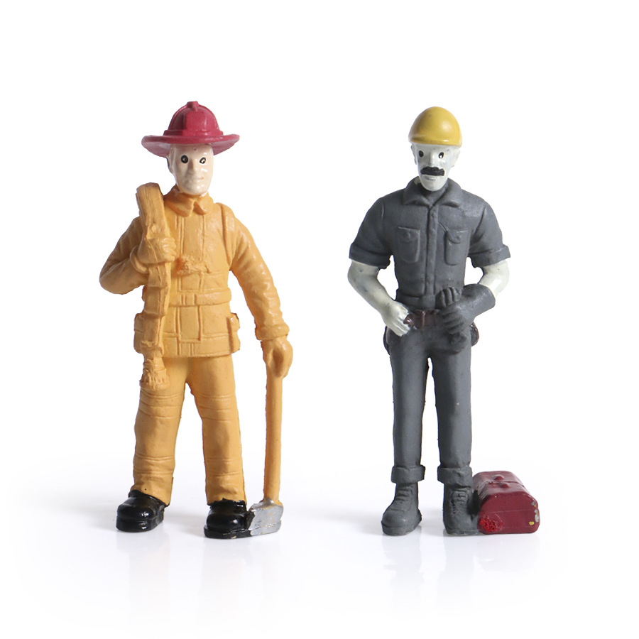 Simulation character model chef police fireman professional suit doll model toy static hand-made ornaments