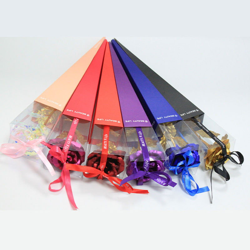 24K Gold Foil Flower, Golden Rose, Torch Single Flower Bouquet, 520 Qixi Festival Teacher's Day Gift