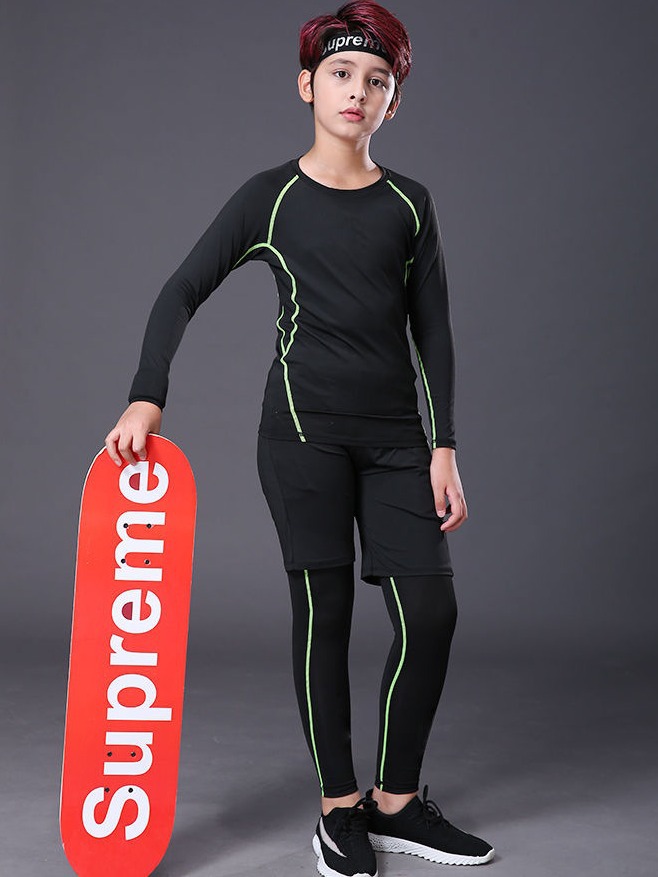 Children's sports tights men's suit autumn and winter basketball football training clothes quick-drying base warm fitness clothes children's clothing