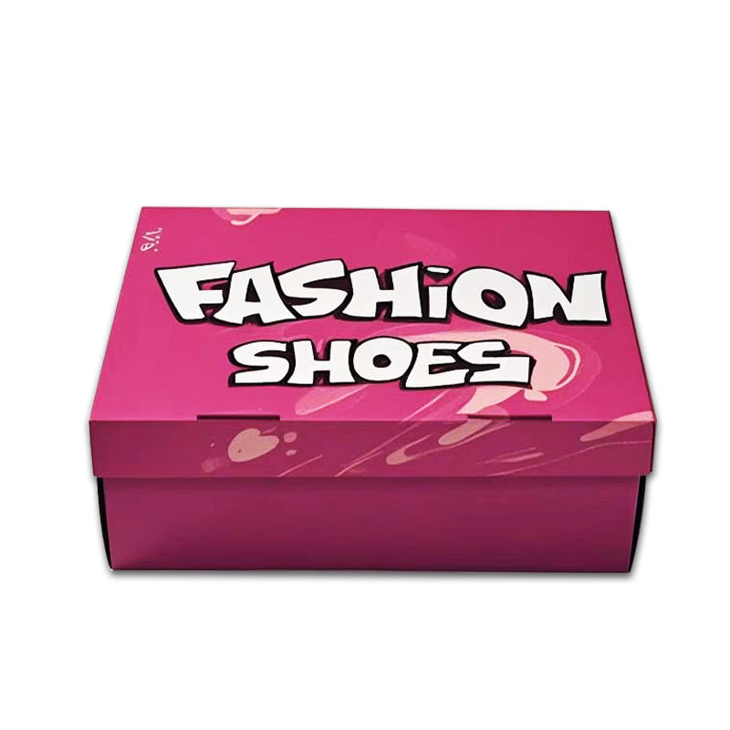 Kraft paper color watermark offset printing can be customized LOGO shoe box foldable source packaging factory price excellent empty shoe box