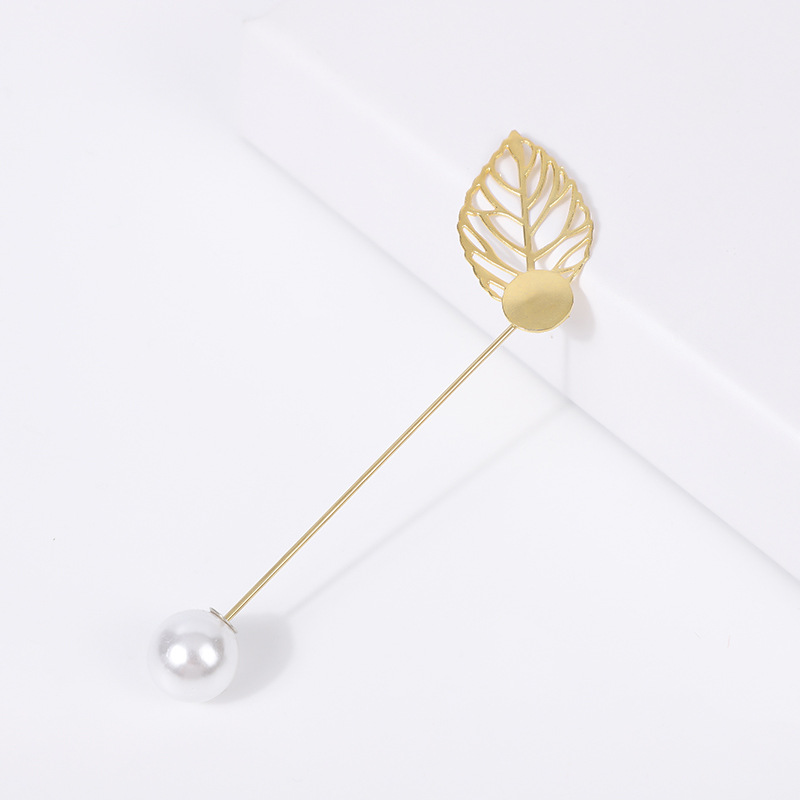 Pearl Plug Steel Pin Brooch DIY Accessories Wedding Wedding One-Word Pin Corsage Handmade Material Jewelry Accessories