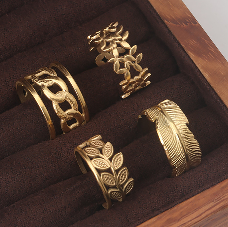 Processing earrings, accessories, jewelry rings and other European and American retro personality design fashion creative stainless steel titanium steel jewelry