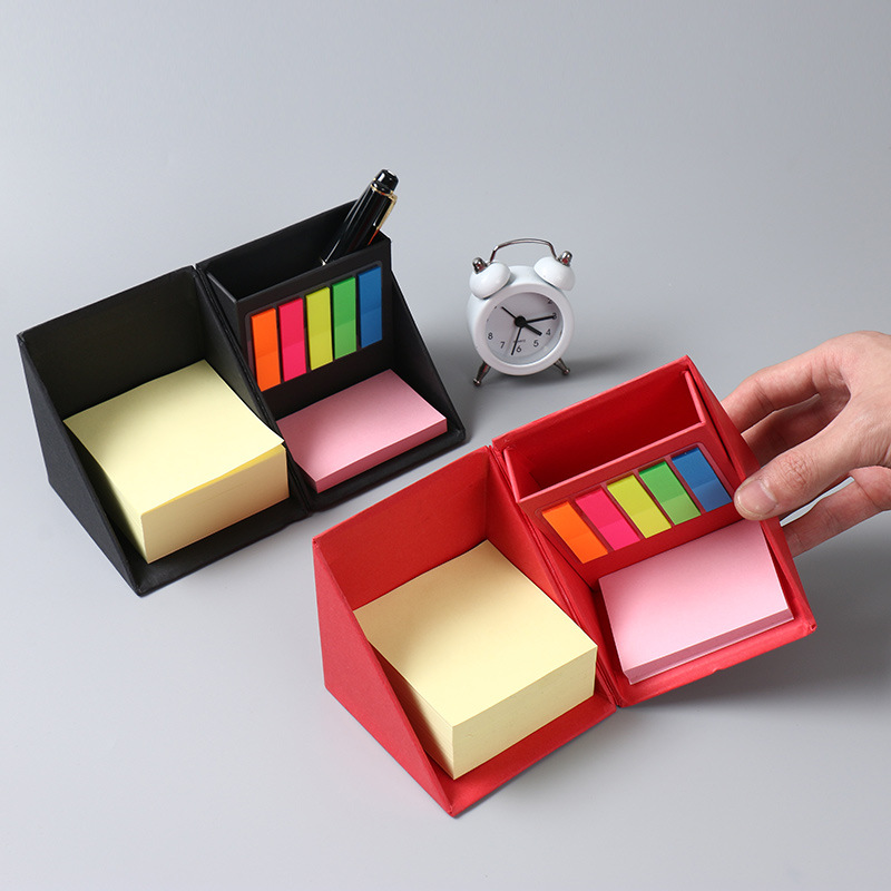 Office Tearable N Times Note Pad 5 Color Strips Message Paper Brick Rotating Creative Foldableing Storage Note Box