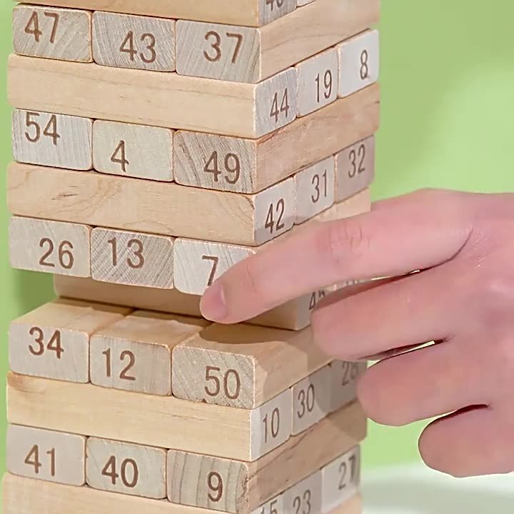 Children's Educational Toys 4-6 Early Education Wooden Rubber Wood Stacking Music Leisure Desktop Parent-Child Digital Stacking High Building Blocks