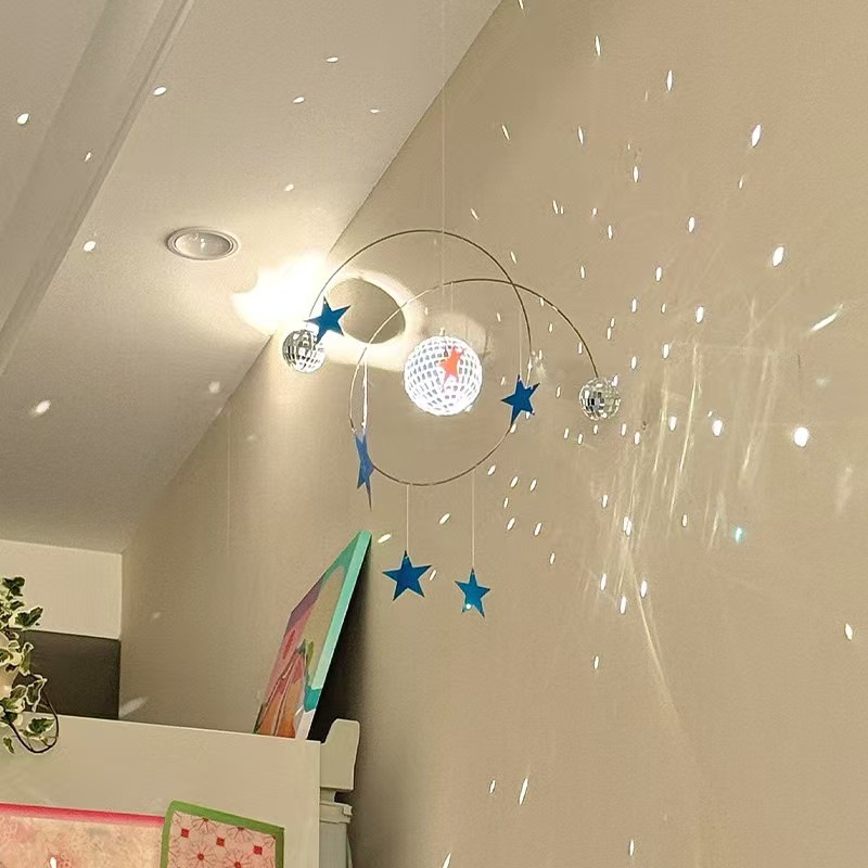 Star Night Sky Reflective Pendant Handmade DIY Material Package Living Room Bedroom Decoration Disco Planet Balance Pendant