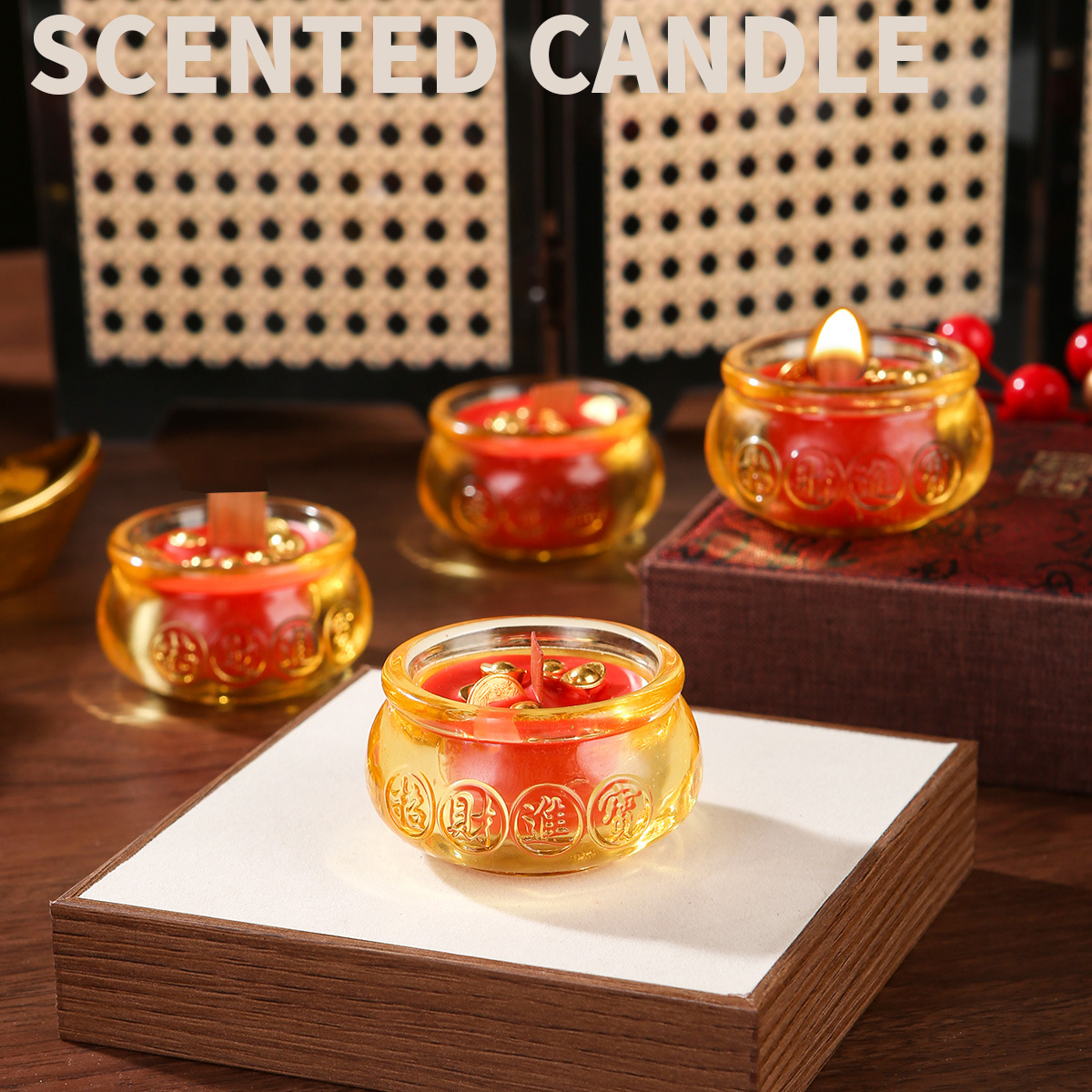 Удача в начале работы, рог изобилия, слиток, ароматическая свеча, китайский стиль, долговечный домашний аромат для спальни, подарок высокого класса, сувенир