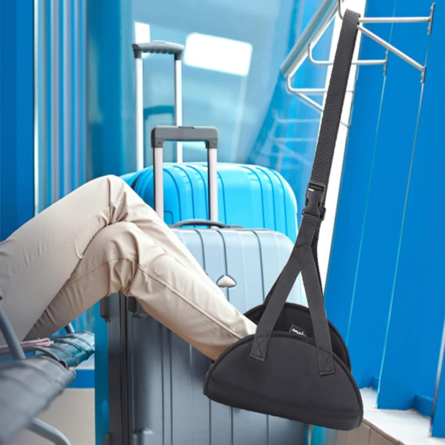 Popular New Travel Footrest Hammock Office Footrest Strap Airplane High-Speed Rail Footrest Hammock Footrest Travel