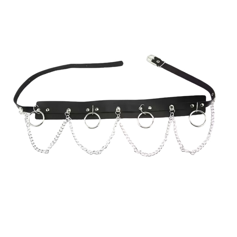 Темный цепочный пояс для женщин, стиль хип-хоп готика, подходит для сочетания с платьями, декор для куртки Jk, пояс с заклепками