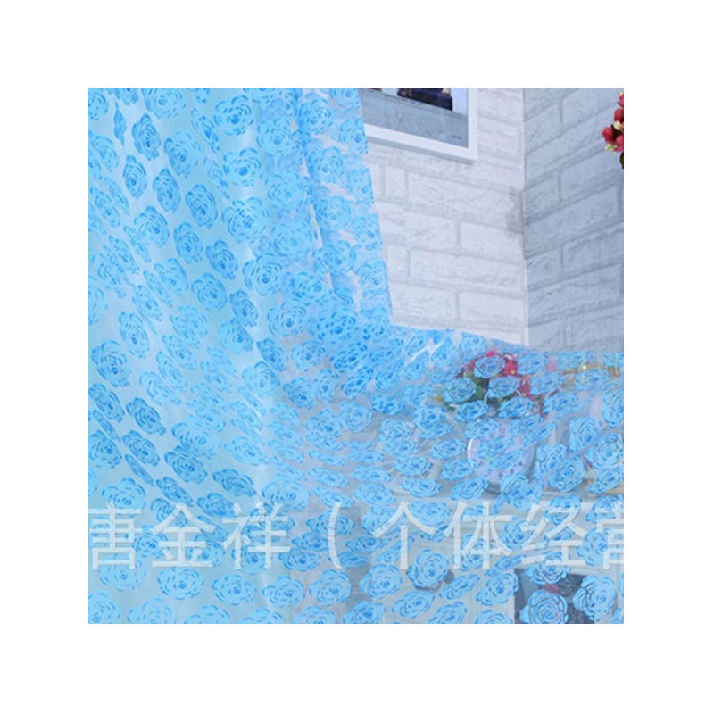 Fantasy Princess Pink Purple Rose Print Curtains No Punching Breathable Bedroom Study Window Screen Finished Gauze Curtains Wholesale