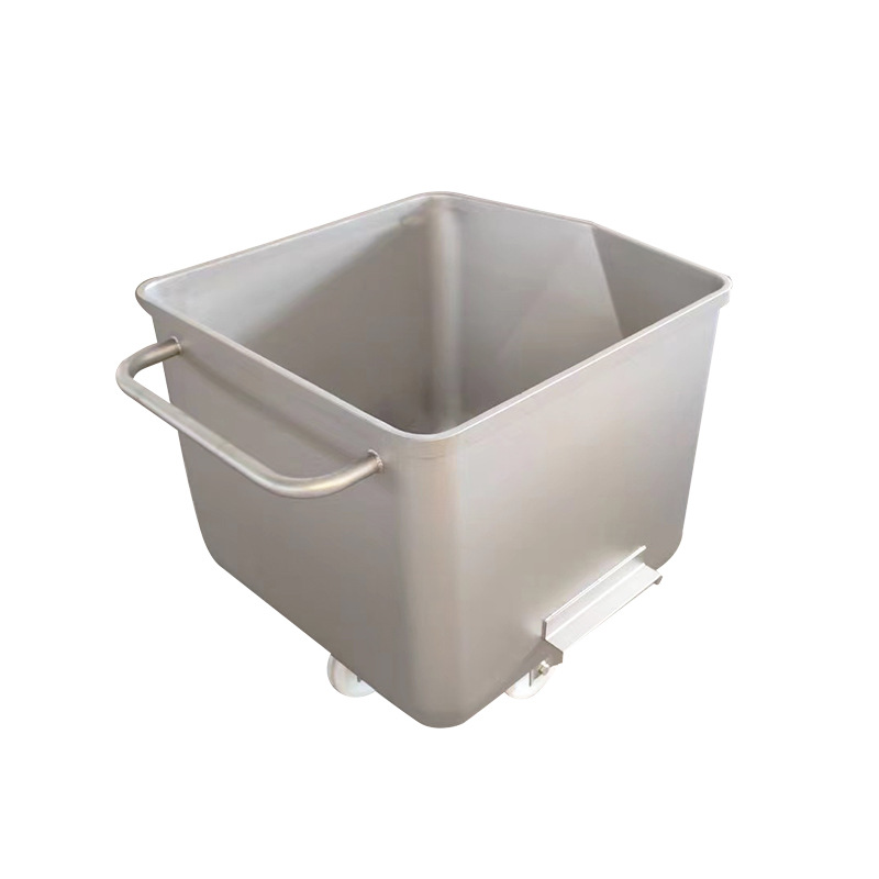 Stainless Steel Material Turnover Cart Food Factory Workshop Removable Soaking and Pickling Barrel Cart Elevator Hopper Cart