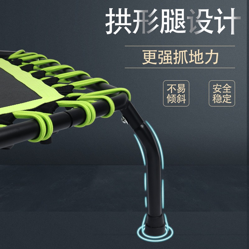 Indoor Fitness Adult Home Fitness Trampoline Children's Trampoline with Handrails 44inch Hexagonal Trampoline Elastic Rope Trampoline