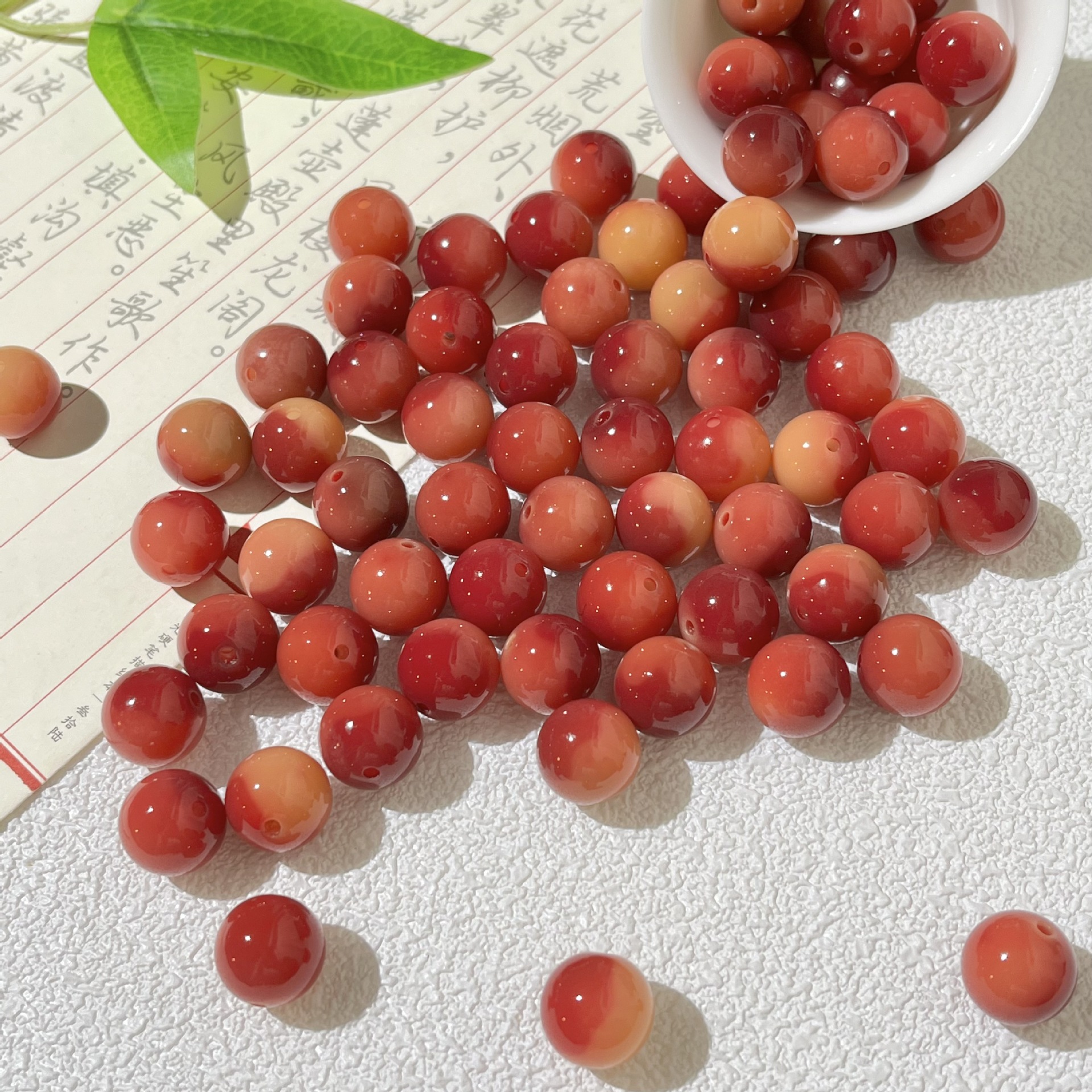 New cherry Luo floating flower natural bodhi round beads loose beads Wen play Buddha beads jewelry pendant bracelet accessories wholesale